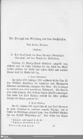 Der Sprengel von Merseburg und seine Grafschaften. (Schluß)