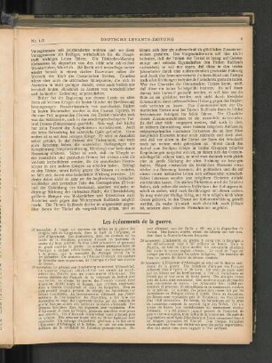 Les événements de la guerre