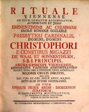 Rituale Viennense Ad Usum Romanum Accomodatum