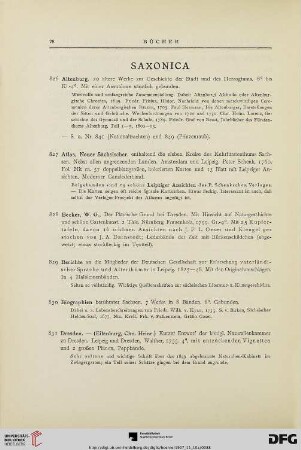 Saxonica (Nr. 826-855)