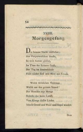 XVIIII. Morgengesang