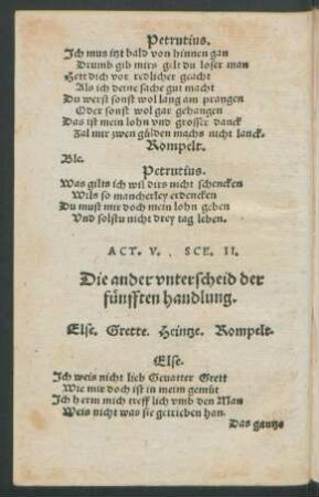 Act V. Sce. II. Die ander unterscheid der fünfften handlung.