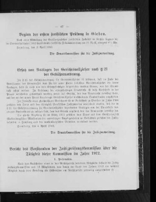 Beginn der ersten juristischen Prüfung in Gießen