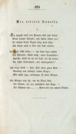 Die letzten Sonette