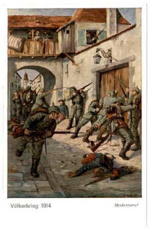 Völkerkrieg 1914 Nr. 61: Straßenkampf (Mayer)