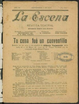 Tu cuna fué un conventillo : sainete en un acto y tres cuadros