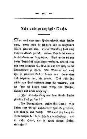 Acht und zwanzigste Nacht. Bei den Landsmänninnen
