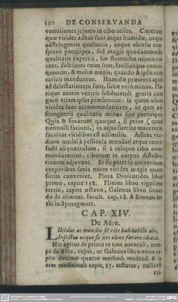 Cap. XIV. De Aëre