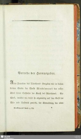 Vorrede der Herausgeber