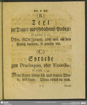 (C.) Sprüche zum Praeloquio, oder Exordio
