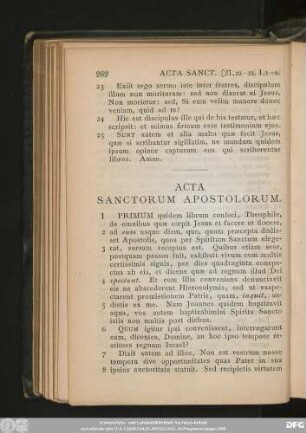 Acta Sanctorum Apostolorum.