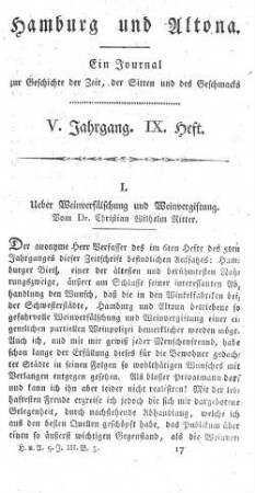 V. Jahrgang. IX. Heft