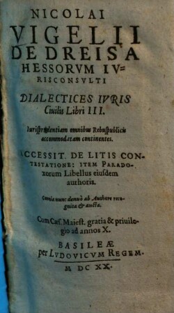 Dialectices iuris civilis libri III.
