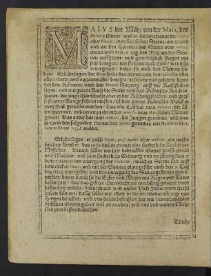 Maius der Mäy/ von der Maia, des Mercurii Mutter ...