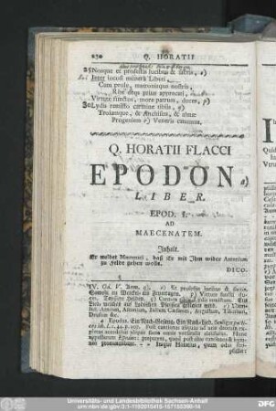 Epod. I. Ad Maecenatem.
