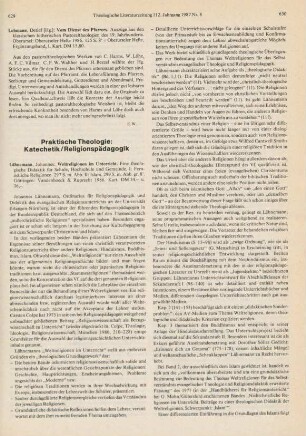 629-631 [Rezension] Lähnemann, Johannes, Weltreligionen im Unterricht
