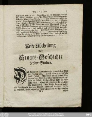 Der Staats-Geschichte beyder Sicilien