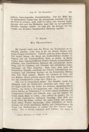 IV. Kapitel. Die Theoretiker.