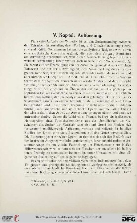V. Kapitel: Auffassung