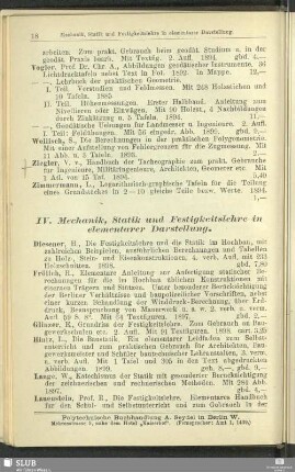 IV. Mechanik, Statik und Festigkeitslehre in elementarer Darstellung