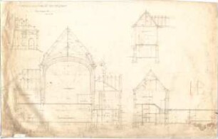 Dolmetsch, Heinrich; Stuttgart; Markuskirche - Chorraum u. Anbauten (Querschnitte)