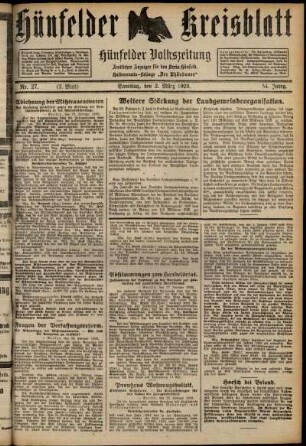 Zweite Ausgabe vom Samstag, den 02. März 1929.
