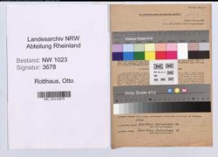 Entnazifizierung Otto Rotthaus , geb. 26.06.1899 (Verw.Inspektor)