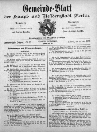 1891,19: No. 19, 10. Mai 1891