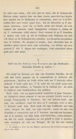 I. Brief van den Sultan van Ternate aan zijn stadhouder Kimelaha Sabadin op Ambon