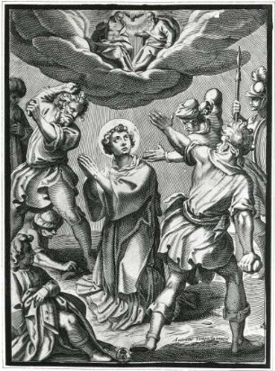 Heiliger Stephanus : Tempesta, Antonio (1555-1630). Heiliger Stephanus. Kupferstich; 27,0 x 19,5 cm. Dresden: Kupferstich-Kabinett A 98295 in A 841,2