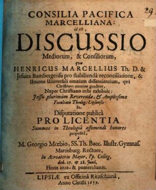 Consilia pacifica Marcelliana