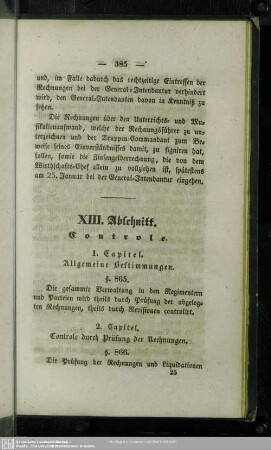 XIII. Abschnitt. Controle