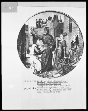 Zyklus mit Darstellungen zur Geschichte Josephs von Ägypten — Joseph wird von Potiphar, Pharaos Kämmerer und Hofmeister, zum Verwalter eingesetzt (Joseph wird von den Ismaelitern an Potiphar verkauft)