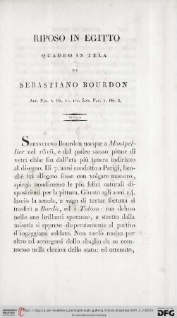 Riposo in Egitto quadro in tela di Sebastiano Bourdon
