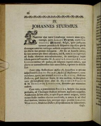 IX. Johannes Sturmius.