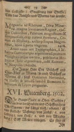 XVI. Wittenberg. 1502