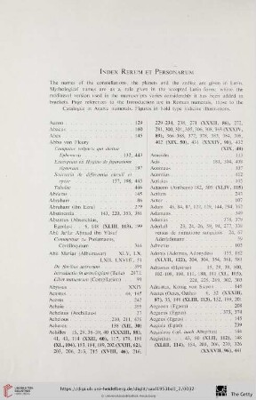 Index Rerum et Personarum
