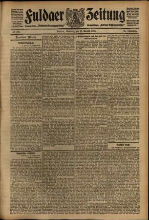 Zweite Ausgabe vom Samstag, den 22. August 1908.