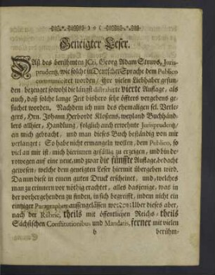Geneigter Leser.