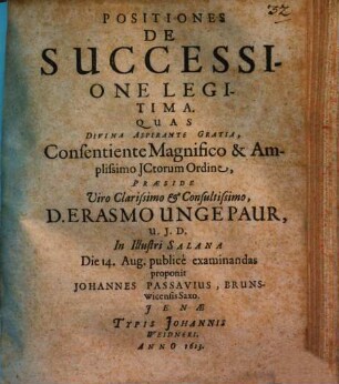 Positiones De Successione Legitima
