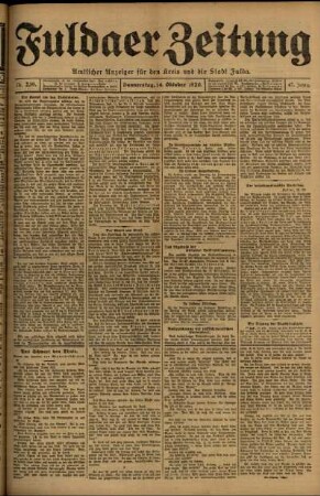 Ausgabe vom Donnerstag, den 14. Oktober 1920.