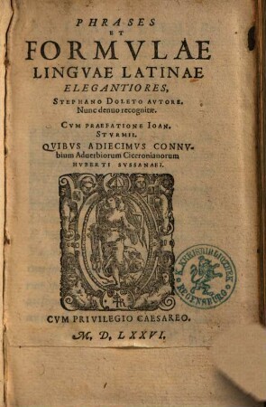 Phrases Et Formvlae Lingvae Latinae Elegantiores