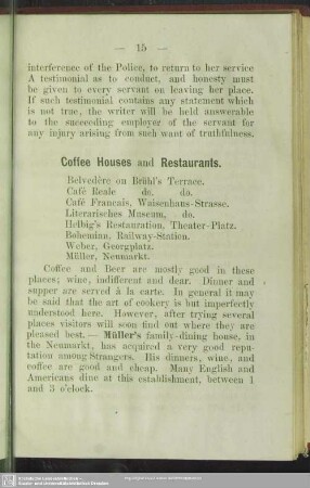 Coffee Houses and Restaurants