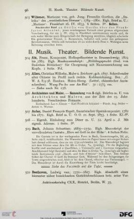 II. Musik. Theater. Bildende Kunst (Nr. 504-671)