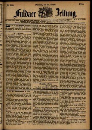 Ausgabe vom Mittwoch, den 26. August 1885.