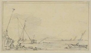 Leuchtfeuer, Segelschiff am Ufer