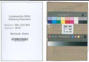 Entnazifizierung Walter Behrendt , geb. 00.00.0000 (Angestellter)