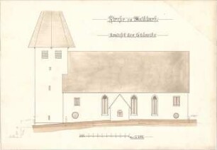 Dolmetsch, Heinrich; Walddorf; Ev. Pfarrkirche, Restaurierung - Südseite (Ansicht)