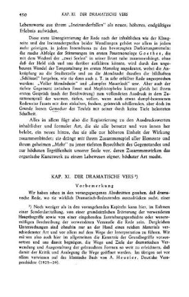 Kap. XI. Der Dramatische Vers