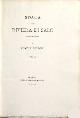 Storia della Riviera di Salò : in quattro volumi, 4